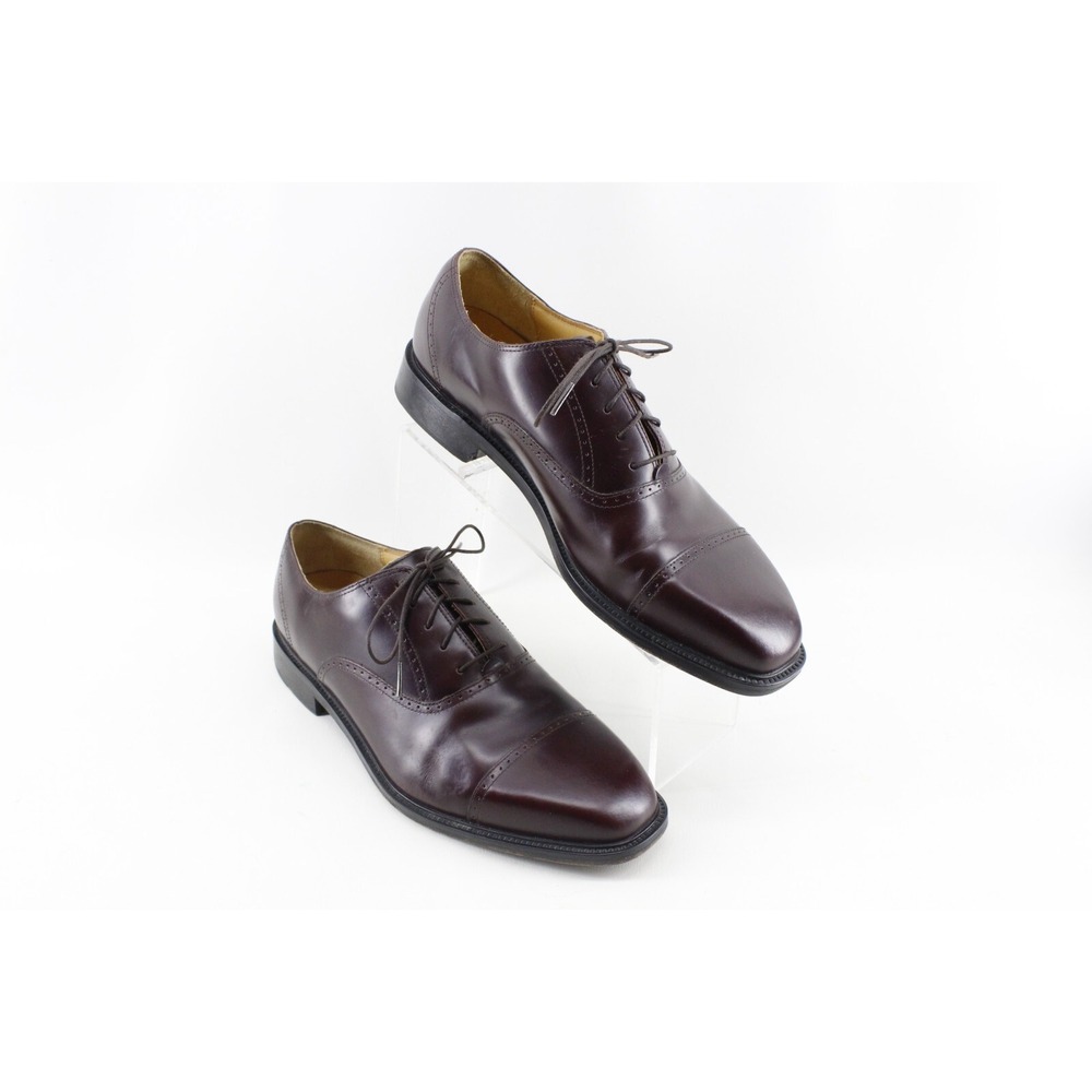 ROCKPORT MEN'S 10.5W BURGUNDY LEATHER LACE UP APM1141E CAP TOE OXFORDS DRESS